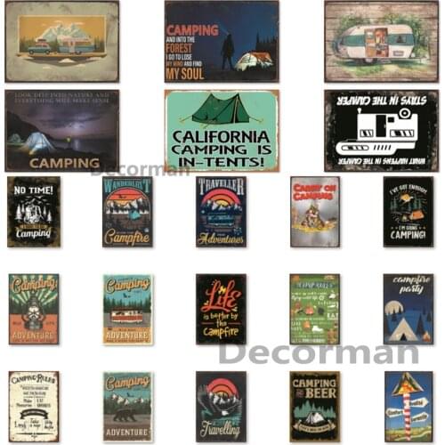 [ Mike86 ] Camping Rule Travel Pictures Custom Tin Sign Retr Posters Holiday Painting Gift art decor Pub LTA-1791 20*30 CM