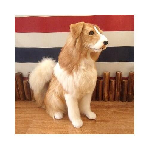 Simulation cute squatting shepherd 48x43cm model polyethylene&furs dog model home decoration props ,model gift d711