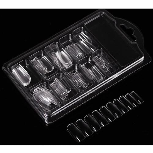 MSK100pcs Fake Nail Set Manicure Set Tool, Plastic Nail Piece Fully Covering Nail Acrylic Nails Kit Professional