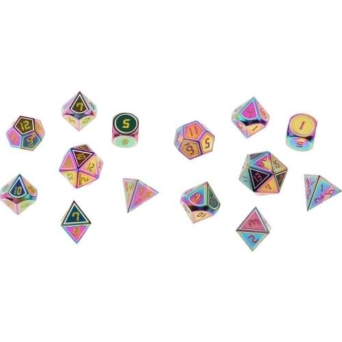 7 Pieces Polyhedral Dice Set, D20 D12 D10 D8 D6 D4 for Role Playing
