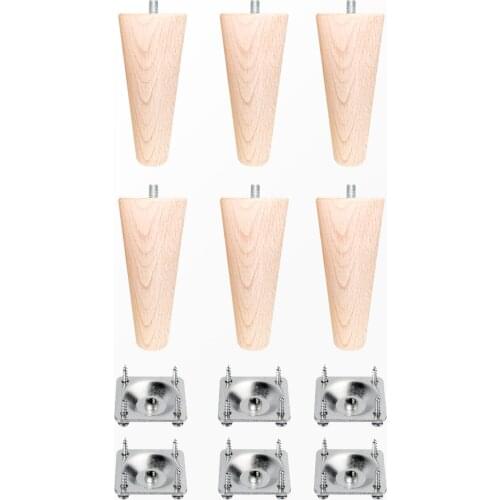 Seat Pillar-coffee table Leg Base Leg Furniture Leg Wood Foot 12 Cm Diameter 5.5 Cm 6 Piece Set