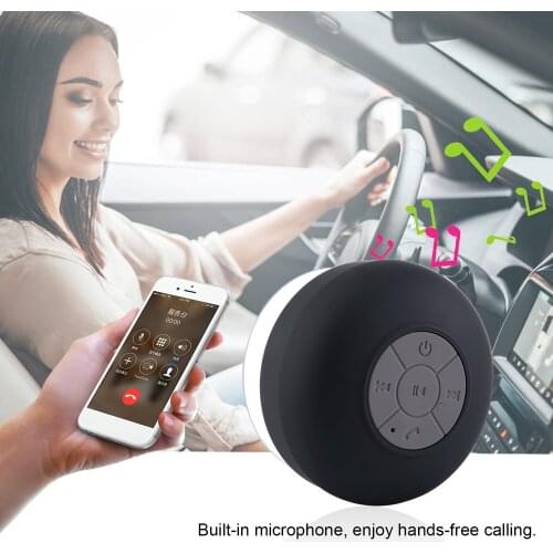 Portable Waterproof Bluetooth-compatible Speaker Wireless Car Handsfree Receive Call Music Suction Mic Mini Loudspeaker Box
