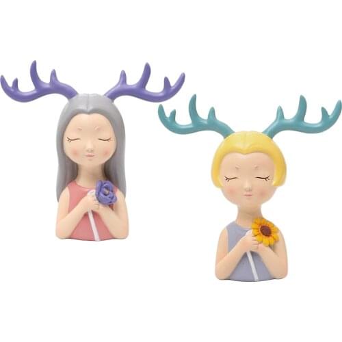 Antler Figurines Tabletop Ornaments Wedding Party Decoration DIY Craft Gift