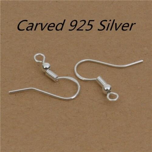50Pcs/Lot Silver DIY Making Jewelry Earring Findings 925 Sterling Silver Ear Hook Earwires Accessory For Crystal Womens Gift