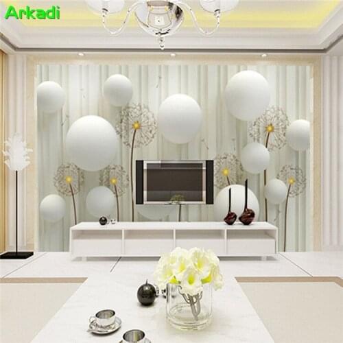 Modern minimalist wallpaper 3d mural living room sofa TV background restaurant leisure place dandelion home custom painting