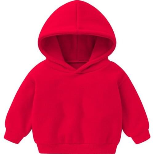 New Spring Autumn Childrens Baby Boys Girls Clothes Cotton Hooded Sweatshirt Fashion Solid Kids Hoodies Pullover Tops Coat