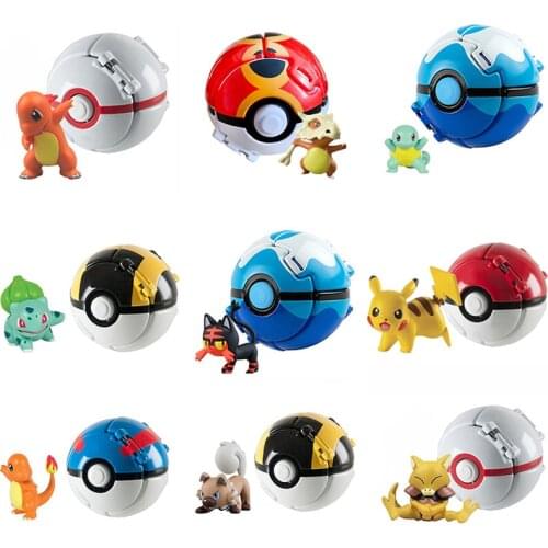 TOMY Pokemon Elf Ball Pikachu Bulbasaur Pokeball Pocket Monster Variant Action Figure Model Toys Kids Game Cosplay Gift