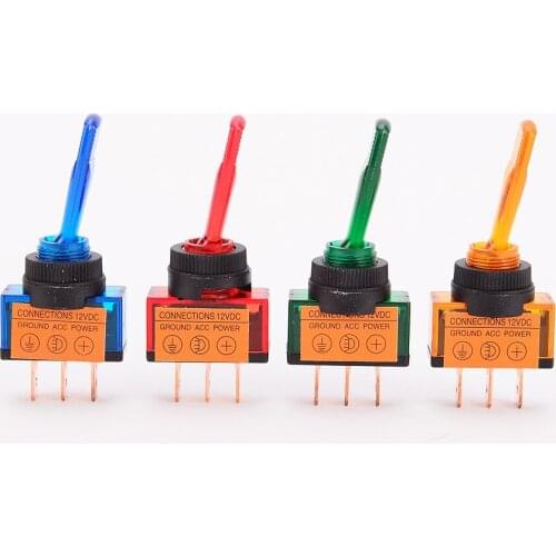 10PCS Car Toggle Switch SPDT ON-OFF 3 Pin 2 Position 12V 20A Colorful for Auto Car