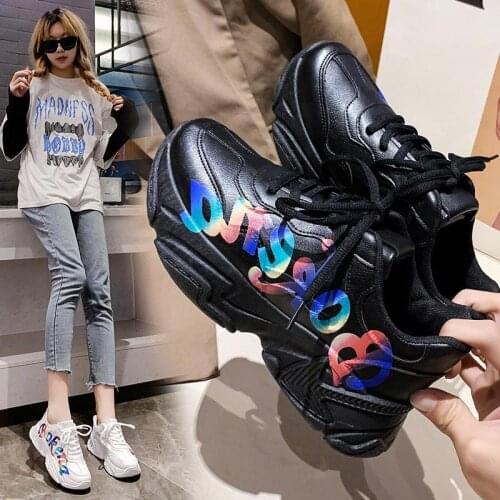 Spring Platform Womens Sneakers Womens Black Sports Shoes Running Women Sport Shoes Black Athletic Footwear Runniing GMB-1328
