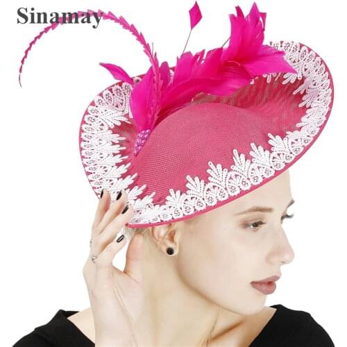 Vintage Millinery Kenducky Derby Party Hat Wine Ladies Fascinator Hair Accessories Women Veils Bridal Headwear Fashion Headdress