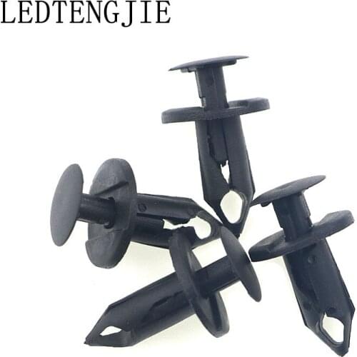 LEDTENGJIE 100Pcs Plastic Fasteners Rivets Clips Auto Vehicle Car Bumper Clips Retainer Fastener Rivet Door Panel Fender