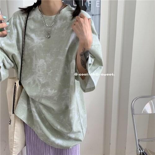 Womens T-shirts Tops Japanese Kawaii Ladies Ulzzang Loose Casual Ins Retro T-shirt Female Korean Harajuku Clothes For Women