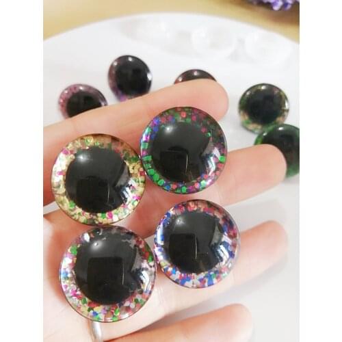 100PCS/LOT new 16mm& 20mm &24mm clear trapezoid plastic safety toy eyes + colorful glitter Nonwovens +washer for diy doll--HS10