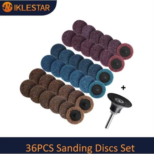 36PCS Sanding Discs Set Round Shape Sanding Discs for Die Grinder Surface Prep Strip Grind Polish Burr Finish Rust Paint Removal