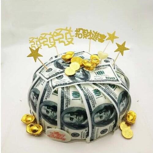 36 pcs Edible Money Wafer Paper for Cake Decoration, USD Dollar, GBP, Rupee, EUR Customized Wafer Paper cupcke decorating tools