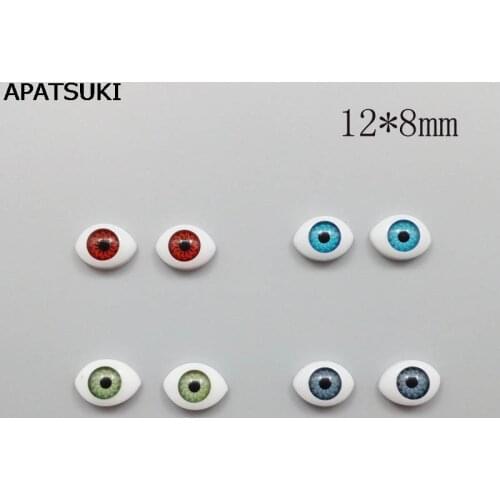 4pairs/lot 12*8mm DIY Eyes for BJD Doll jointed Dolls Replacement Eyeballs DIY Accessories for Dollhouse