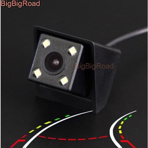 BigBigRoad Car Intelligent Dynamic Trajectory Tracks Parking Rear View CCD Camera For Ssangyong New Actyon Korando Night Vision