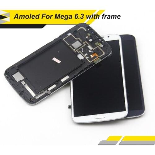 For Samsung Galaxy Mega 6.3 i9200 i9205 LCD Screen + Touch Screen Digitizer With Frame Assembly For Mega 6.3 LCD Display new