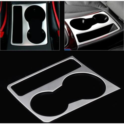 DWCX Car Chrome Interior Stainless Steel Cup Holder Frame Panel Decorative Trim For Audi A4 B8 A5 2009 -2011 2012 2013 2014 2015