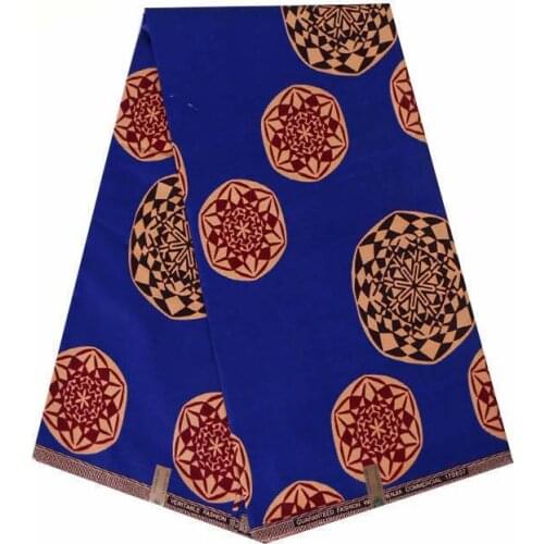 2019 Noble Gorgeous Pattern Print Blue 100% Cotton African Ankara Pagne Tissu Veritable Guaranteed Real Wax Fabric 6 Yards