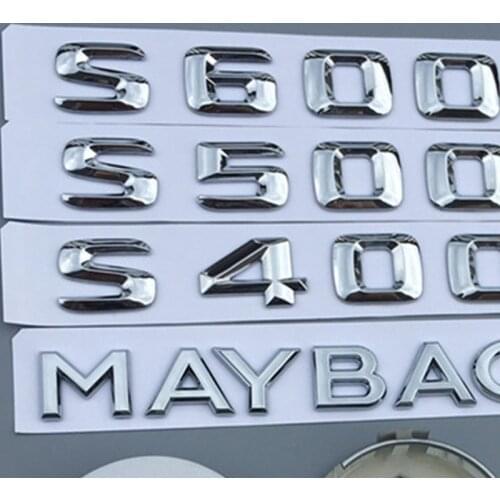 Chrome Emblem For Maybach Hood Lay Stand Logo S500 S600 V12 Side Fender Trunk Badge Car Wheel Cap Steering emblem Shell Sticker