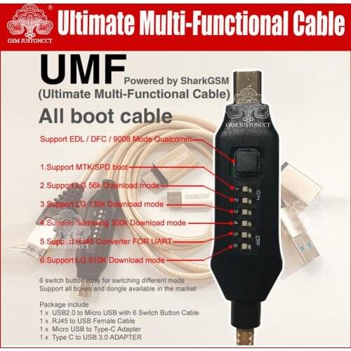 Umf boot cable /all in one Cable for edl /dfc for 9800 model Forqualcomm/mtk/spd