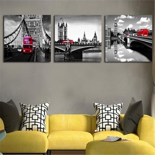 Canvas painting cross stitch 5D diamond painting flowers diy diamond embroidery European city mosaic of rhinestones set triptych