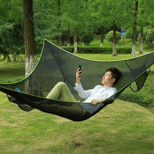 Camping Hammock Giant Aerial Hammocks Multi-Person Portable Hanging Bed Hunting Sleeping Swing With Storage Bag