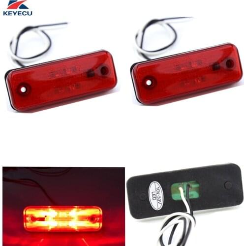 Keyecu 2 Pieces 10-30V 4Led Red Side Marker Universal LED Clearance Turn Signals Lights for Truck Trailer Boat ATV Marine