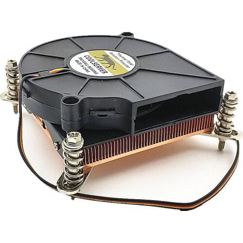 1U server chassis cooler CPU Fan Cooling Heatsink for LGA1155 1156 1150 1151 copper radiator 4pin double ball