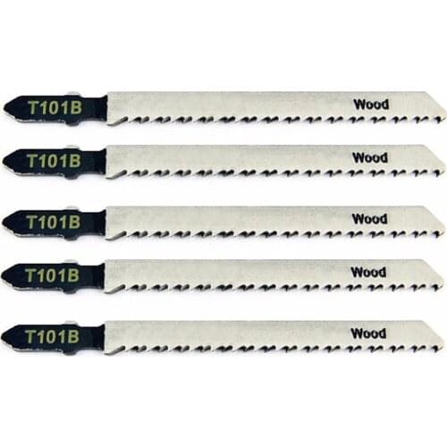 5Pcs 100mm T101B Jigsaw Blade Wood Cutting Softwood & Hardwood For Bosch T-Shank Jig Saw Blades