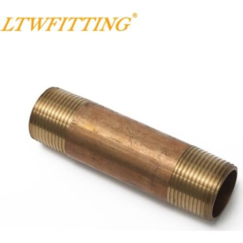LTWFITTING Brass Pipe 4-1/2" Long Nipples Fitting 1" Male NPT Air Water