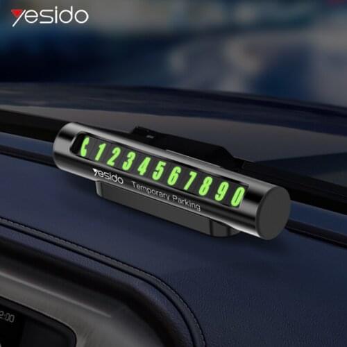 Yesido C68 metal Car Temporary Parking Card Luminous Phone Number Magnetic Adsorption Rotatable Design privacy protection