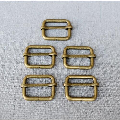 50 Pcs/Lot 25mm Bromze Metal Tri-glide Buckle For Bag Strap Clasp Handbag Web Belt Adjust Round Buckles Slider DIY Accessory