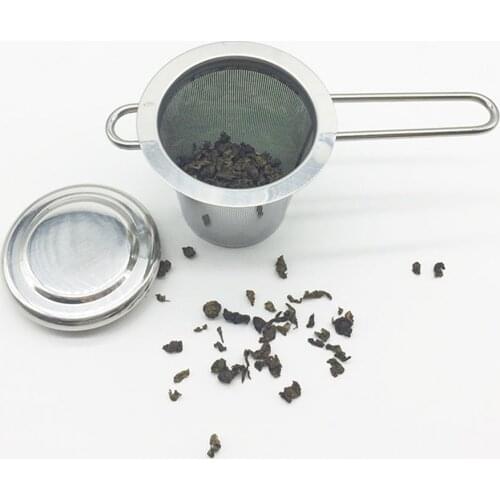 Reusable Stainless Steel Mesh Tea Infuser Strainer Loose Leaf Teapot Spice Filter With Lid Cups Kitchen Accessories
