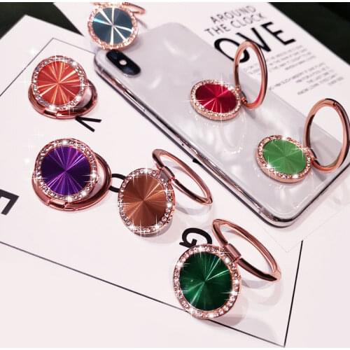 Mobile Phone Finger Ring Stand Holder 360 Rotation Whorl Luxury Bling Crystal Round Mount Holder for iphone Huawei Redmi Samsung