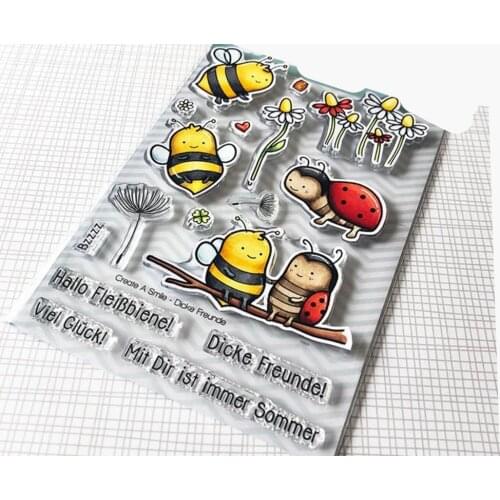 German bee Clear Silicone Stamps for DIY Scrapbooking/Card Making/Kids Christmas Decoration Supplies Popular A2052