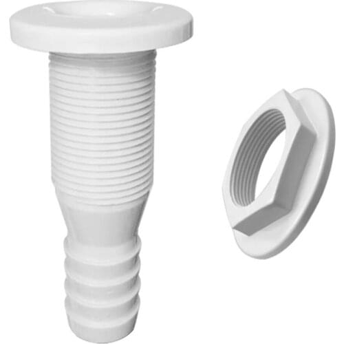 Nylon Plastic Thru Hull Bilge Fitting For Bilge Pump Aerator Hose of Boat Marine Yacht Sail RV Camper Truck 1 inch