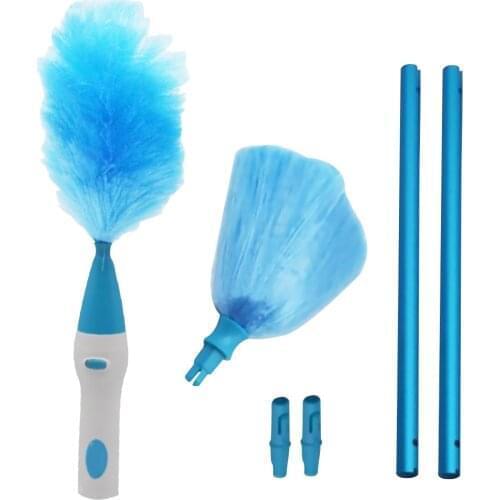 New Electric Spin Duster Feather Duster Brush Adjustable Dust Cleaner Cleaning Brush Household Cleaning Tool Instant Duster