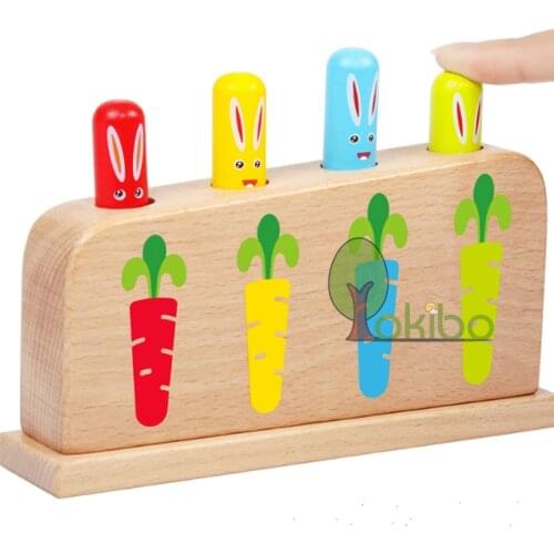 Montessori Educational Wooden Toys for Kids Wooden Pop Up Toy Early Educational Toy for Toddlers Baby