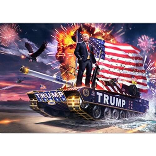 Poster Donald Trump 5D Diamond Painting Great USA Diamond Mosaic Diy Round Diamond Embroidery Cross Stitch Rhinestone Home Decor