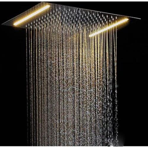 Ceiling Concealed LED Shower Head For Bathroom Faucet Shower Light 500*360mm Rainfall pommeau douche SPA Embedded Wall Mounted
