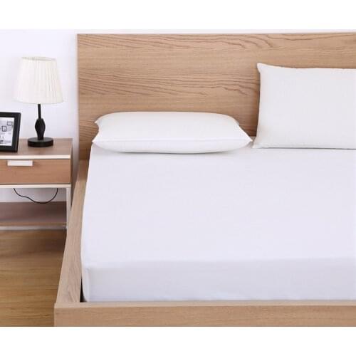 WOSTAR 100% polyester Solid fitted Sheet Elastic Band Mattress Cover 2/3pcs king size Bed Sheet home textiles luxury bedding