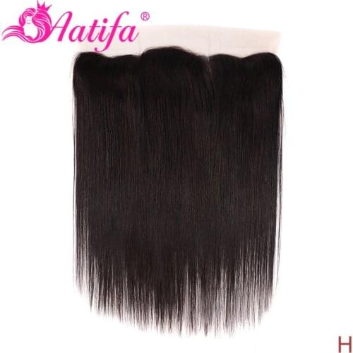 Transparent Lace Frontal 13X4 Brazilian Straight Frontal Human Hair Aatifa Middle/Free Part Lace Frontal 100% Remy Hair