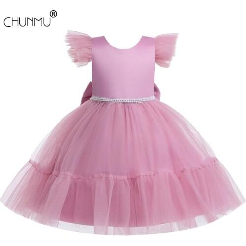 Flower Lace Dress Girls Clothes Princess Party Pageant Jacquard Gown Kids Dresses for Girls Wedding Birthday Clothing