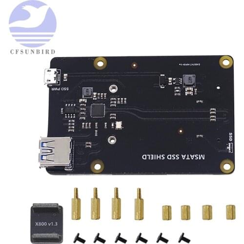 Raspberry Pi 3B+ X850 V3.0 mSATA SSD Hard Drive Expansion Board Supports 1TB USB 3.0