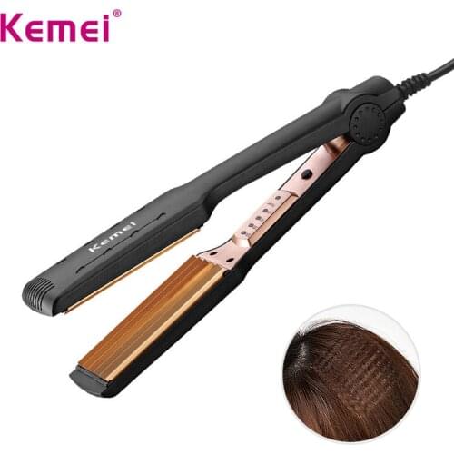 Kemei Pro Curling Iron Corrugated Crimper Twistline Hair Tongs Women Fashion Corn Curlers Ceramic Styling Tools