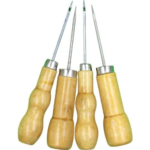 Double Gourd Awl Wooden Handle Double Gourd Straight/Elbow/Middle Hole Awl Shoe Repair Cone