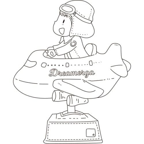 10x8 Boy flying by plane Transparent Clear Silicone Stamp Seal for DIY scrapbooking photo album Decorative clear stamp