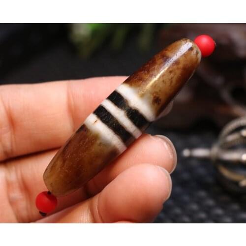 UPD0314A9 Power Energy Tibetan Old Agate Line Type Healer Medicine dZi Bead Pendant 57MM J LKbrother Top Quality
